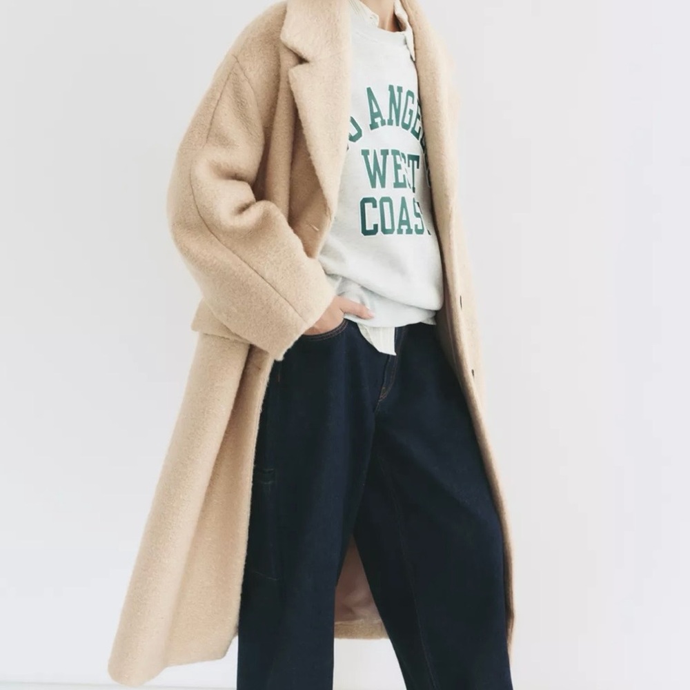Pull and bear Long Coat Beige (bouclé) - Picture 2 of 9